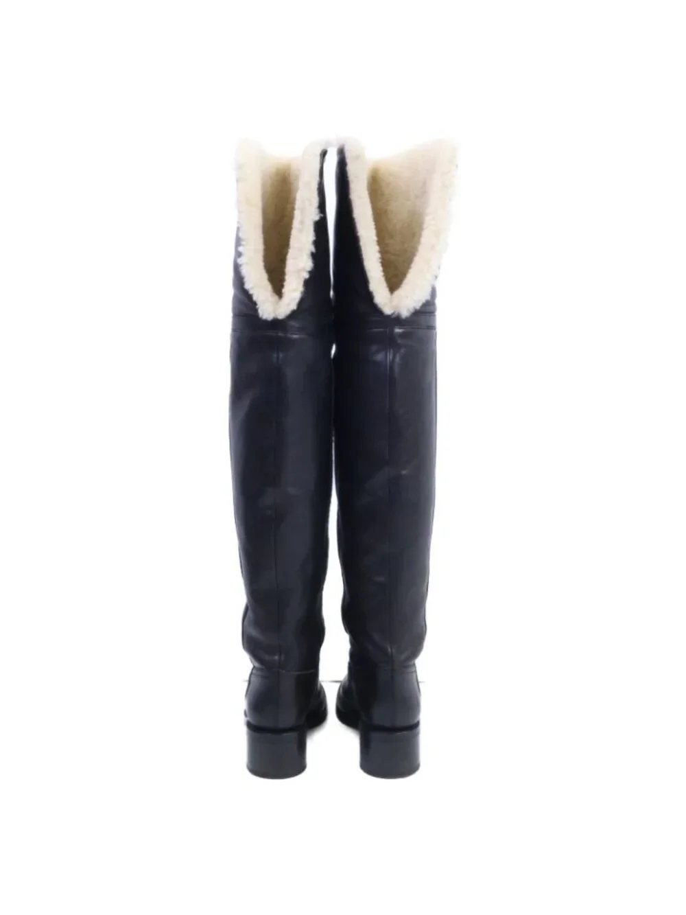 Celine Black Shearling Leather Fleece Lining Long Boots